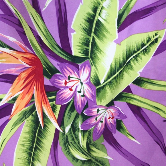 Women Silk Hawaiian Skirt New Faux Wrap Tropical Floral Print sz 10 - Picture 2 of 8